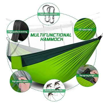 Rusee Lightweight Outdoor Hammock with Bug Netting