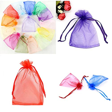 SAOYOAS 100Pcs 4x6 inch Drawstring Organza Bags