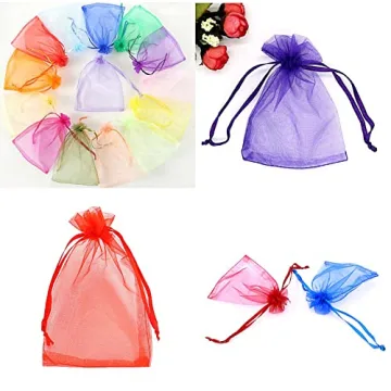 SAOYOAS 100Pcs 4x6 inch Drawstring Organza Bags