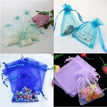 SAOYOAS 100Pcs 4x6 inch Drawstring Organza Bags