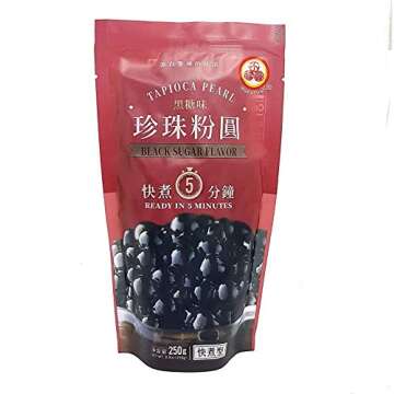 WuFuYuan 3 Packs of Boba Black Tapioca Pearl Bubble Tea Ingredient With Additonal 1 Pack of 50 Boba ...