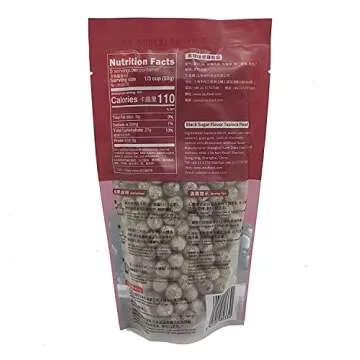 WuFuYuan 3 Packs of Boba Black Tapioca Pearl Bubble Tea Ingredient With Additonal 1 Pack of 50 Boba Straws Variety Color 1 Pack Ginger Honey Crystals