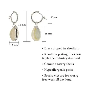 Stylish Columbus Cowrie Charm Huggie Hoop Earrings