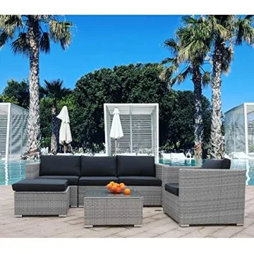 Polar Aurora 6pcs Patio Sofa Set with Stylish Comfort