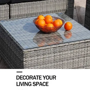 Polar Aurora 6pcs Patio Sofa Set with Stylish Comfort