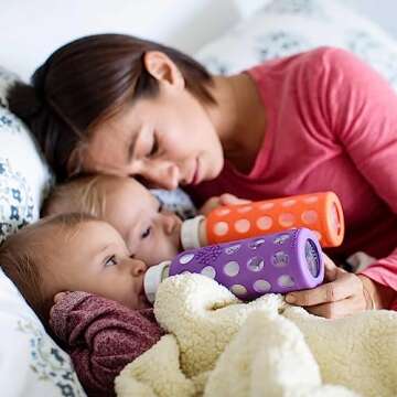 Lifefactory 9-Ounce Glass Baby Bottle with Stage 2 Nipple and Protective Silicone Sleeve Cobalt Blue