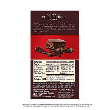 Torani Dark Chocolate Sauce, 16.5 oz