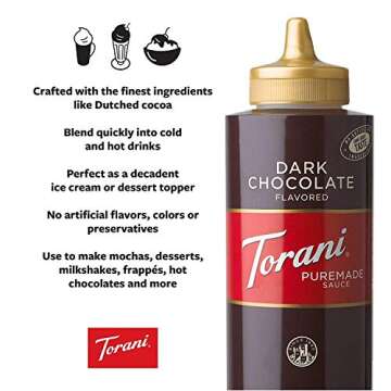 Torani Dark Chocolate Sauce, 16.5 oz
