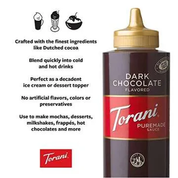 Torani Dark Chocolate Sauce, 16.5 oz