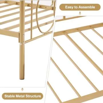 Stylish VECELO Metal Daybed Frame with Storage Solution