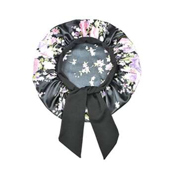 Silk Bonnet Satin Bonnet for Sleeping Curly Hair Cover Sleep Cap Silk Night Caps for Women Large Silk Sleep Bonnet with Tie