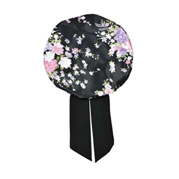 Silk Bonnet Satin Bonnet for Sleeping Curly Hair Cover Sleep Cap Silk Night Caps for Women Large Silk Sleep Bonnet with Tie