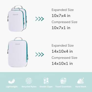 Compression Packing Cube Set 3pcs for Carryon Luggage, Travel Packing Organizers for Luggage/Backpack