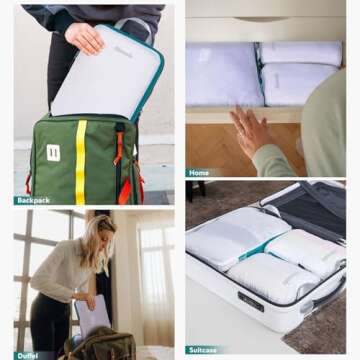 Compression Packing Cube Set 3pcs for Carryon Luggage, Travel Packing Organizers for Luggage/Backpack