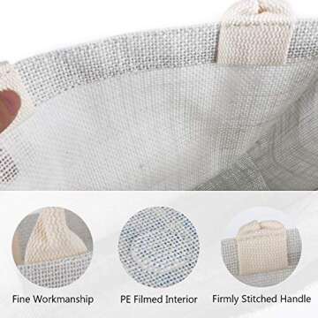 Segarty Tote Bags, 6 Pack Small White Burlap Jute Reusable Canvas Gift Favors Bag with Handles Blank Tote Bulk for Bridesmaid Wedding, Women Market Grocery Shopping, Bachelorette Party, Beach Trip