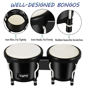 VANPHY Bongo Drum Set for Adults & Kids - Tunable Percussion