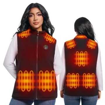 Fawutii Fleece Heated Vest for Women - 8 Heating Zones and 3 Temperature Levels