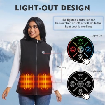 Heated Vest for Women - Fawutii 8 Heating Zones Black
