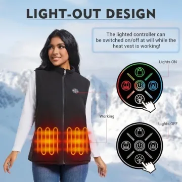 Heated Vest for Women - Fawutii 8 Heating Zones Black