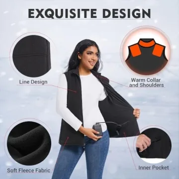 Heated Vest for Women - Fawutii 8 Heating Zones Black
