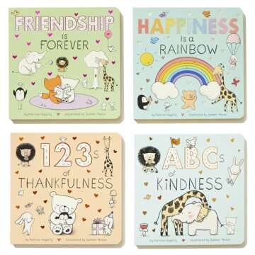 Books of Kindness: ABCs of Kindness; 123s of Thankfulness; Happiness Is a Rainbow; Friendship is For...