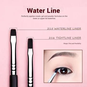 Jessup 11pcs Professional Eyeliner Brush Set for Precision