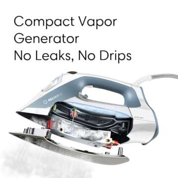 Reliable Velocity 180IR Patented Compact Vapor Generator Steam Iron with no leak or drip technology....