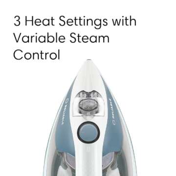 Reliable Velocity 180IR Patented Compact Vapor Generator Steam Iron with no leak or drip technology. Perfect for Clothes, Sewing, Quilting and Crafting, Ceramic Soleplate, Continuous Steam Ironing