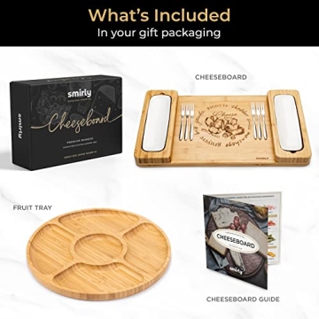 SMIRLY Charcuterie Boards Gift Set: Charcuterie Board Set, Bamboo Cheese Board Set - House Warming Gifts New Home, Wedding Gifts for Couple, Bridal Shower Gift