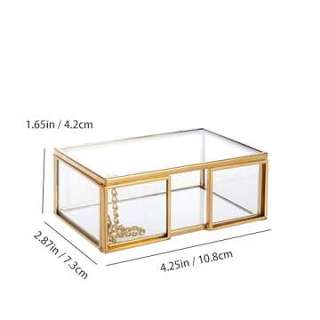 Feyarl Elegant Gold Glass Business Card Holder - Stylish Office Organizer