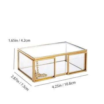 Feyarl Elegant Gold Glass Business Card Holder - Stylish Office Organizer