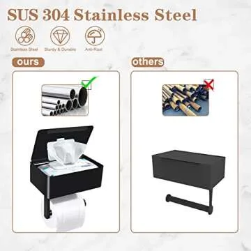 Stylish Bjiotun Toilet Paper Holder with Wipes Dispenser