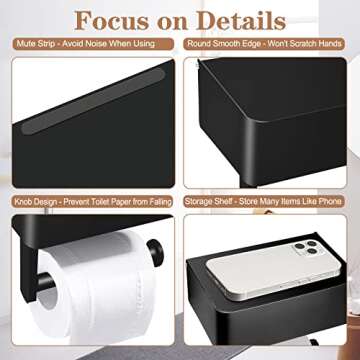 Stylish Bjiotun Toilet Paper Holder with Wipes Dispenser