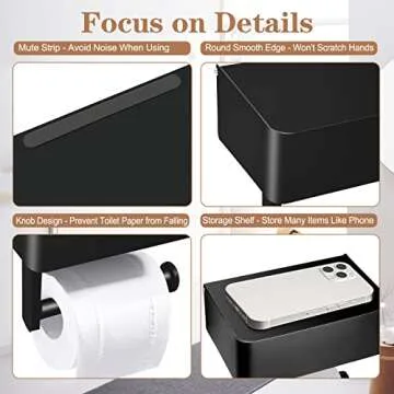 Stylish Bjiotun Toilet Paper Holder with Wipes Dispenser
