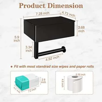 Stylish Bjiotun Toilet Paper Holder with Wipes Dispenser