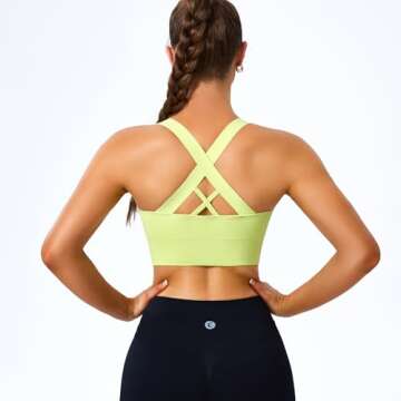 Evercute Sports Bra for Women Padded Medium Support Criss Cross Strappy Bras Seamless High Impact Yo...
