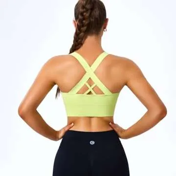 Evercute Sports Bra for Women Padded Medium Support Criss Cross Strappy Bras Seamless High Impact Yo...