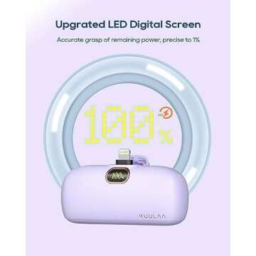 Compact 5000mAh Portable Charger for iPhone with Lightning Cable