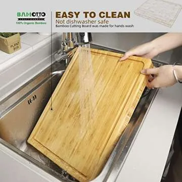 BAMOTTO Bamboo Cutting Board - Heavy Duty & Eco-Friendly
