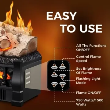 Joy Pebble Electric Fireplace Insert 750W/1500W Enhances Living Space