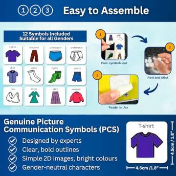I Can Dress Myself - Daily Schedule - Premium Durable Plastic - Visual Schedule for Kids with Autism - 12 Clothing Cards - Autism Learning Materials – Special Education (English)