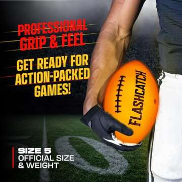 FlashCatch Light Up Youth Football - Glow in The Dark Ball - Outdoor Sports Birthday Gifts for Boys 8-15+ Year Old - Kids Teenage Easter Gift Ideas Activity - Boy Toys Stuff Ages 8 to 15