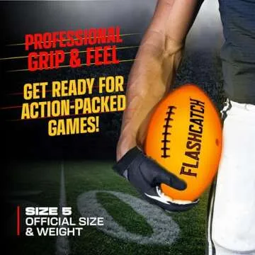 FlashCatch Light Up Youth Football - Glow in The Dark Ball - Outdoor Sports Birthday Gifts for Boys 8-15+ Year Old - Kids Teenage Easter Gift Ideas Activity - Boy Toys Stuff Ages 8 to 15