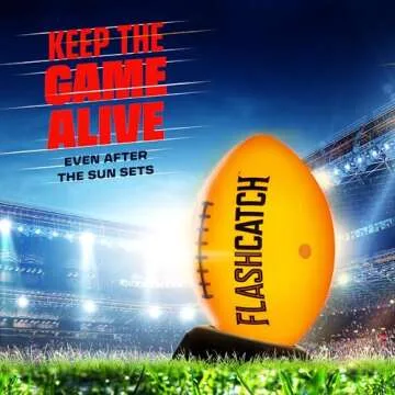 FlashCatch Light Up Youth Football - Glow in The Dark Ball - Outdoor Sports Birthday Gifts for Boys 8-15+ Year Old - Kids Teenage Easter Gift Ideas Activity - Boy Toys Stuff Ages 8 to 15