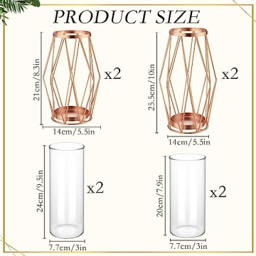 Elegant Rose Gold Centerpiece Vases for Home and Events