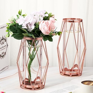 Elegant Rose Gold Centerpiece Vases for Home and Events