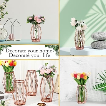 Elegant Rose Gold Centerpiece Vases for Home and Events