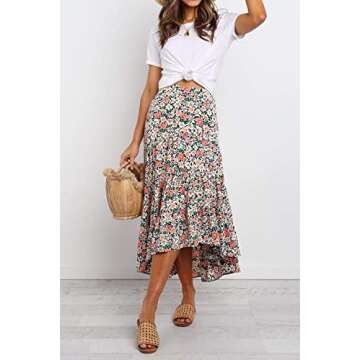 Stylish PRETTYGARDEN High Waist Bohemian Skirt