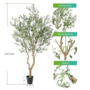 Nafresh 10ft Faux Olive Tree for Stunning Interior Decor