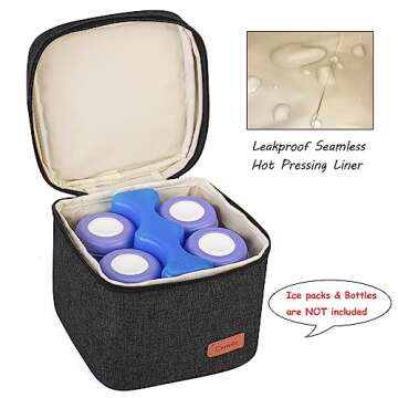 CURMIO Breastmilk Storage Bag for 4 Bottles up to 5 Oz, Insulated Mini Cooler Bag for Baby Bottles, ...